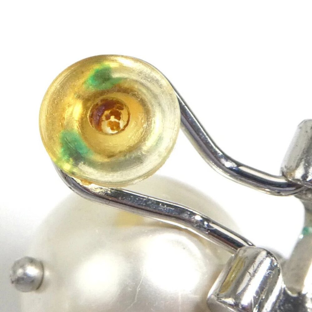 Auth MIU MIU Earrings Silver/White Metal/Faux Pearl - Picture 10 of 10